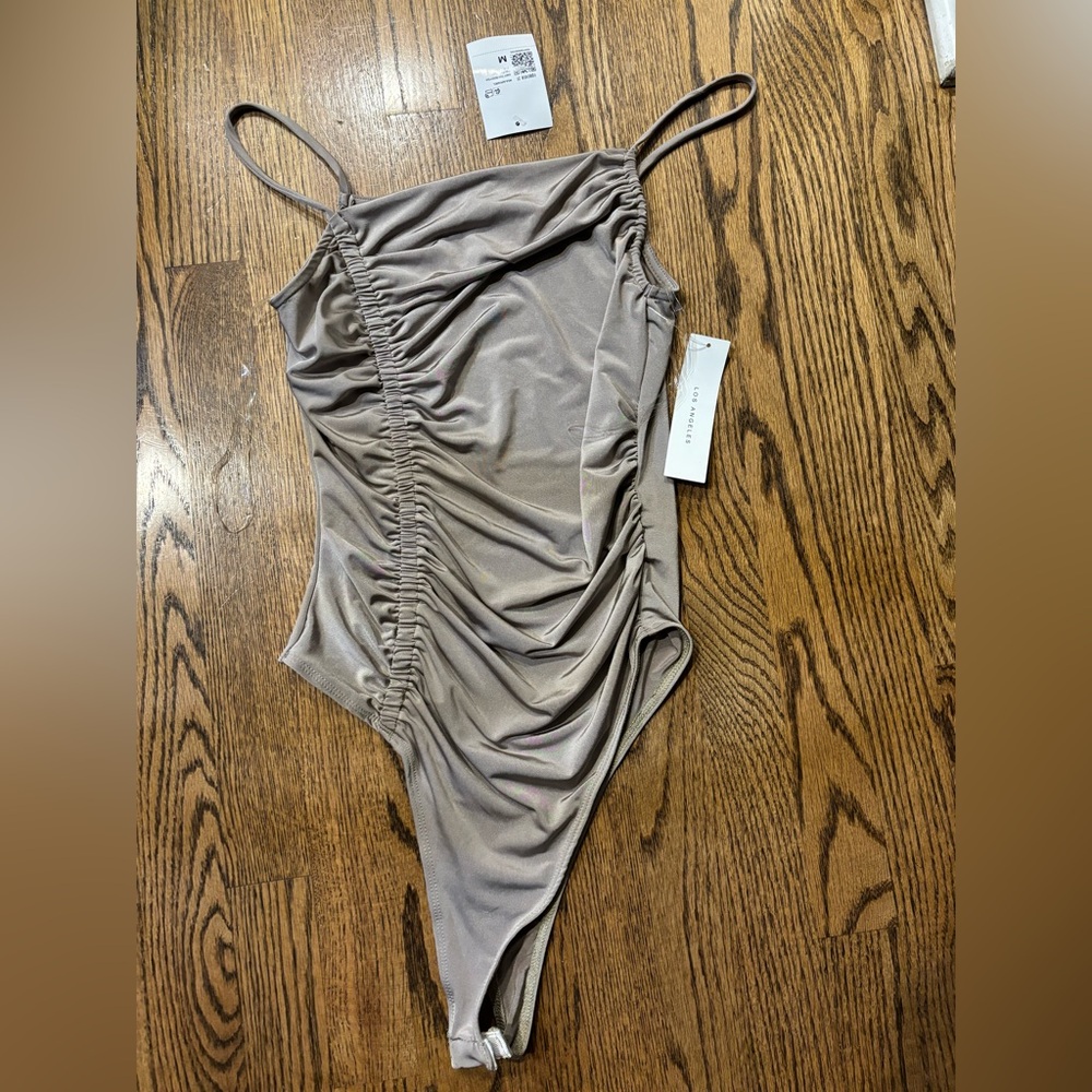 Silvery Mauve synched sided bodysuit Forever 21